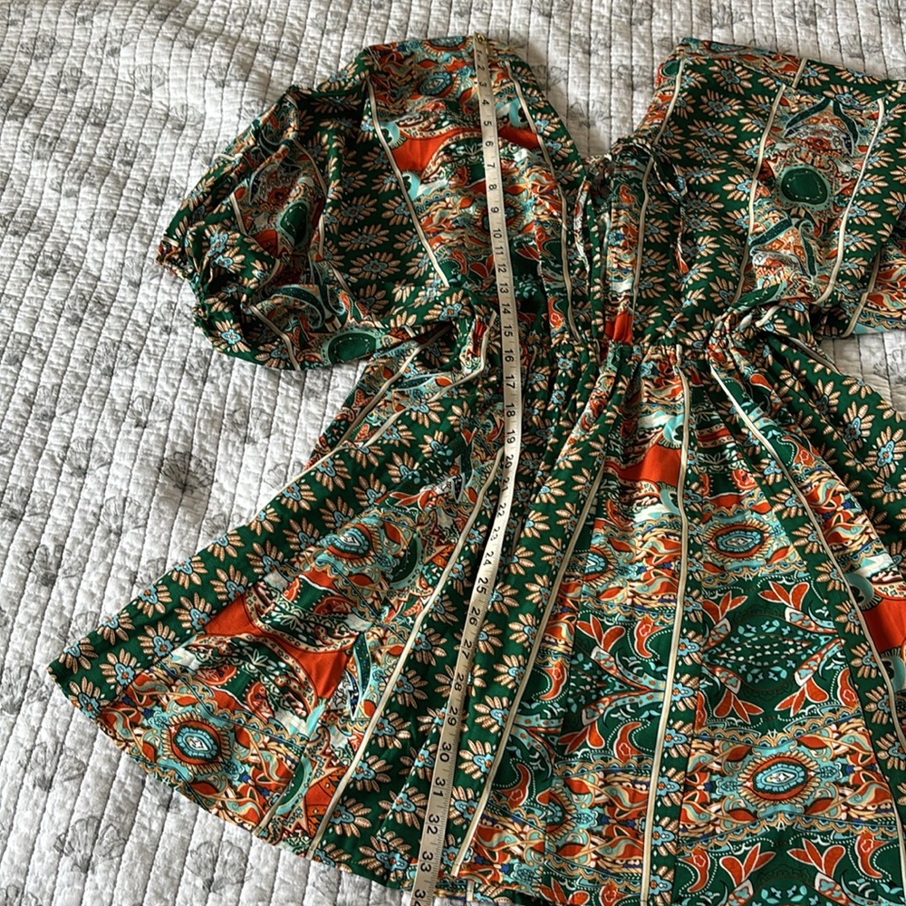 Cupshe Floral Ornate Print Tie Front Dress or Swim Coverup - Picture 9 of 10